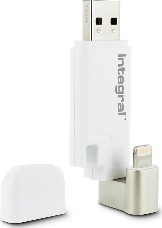 Integral - iShuttle - USB-stick - Wit - Zilver - 32 GB