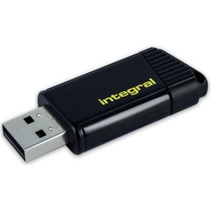 Integral Pulse USB 2.0 stick, 64 GB, zwart/geel - blauw Papier 383407
