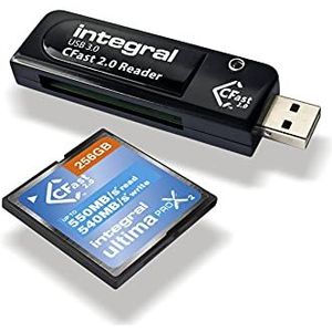 Integral USB3.0 CARDREADER SINGLE SLOT CFAST 2.0 geheugenkaartlezer USB 3.2 Gen 1 (3.1 Gen 1) Zwart