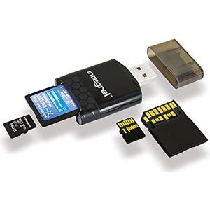 Integral - Micro SD & SD UHS-II - USB 3.0 Dual Slot Kaartlezer - Zwart