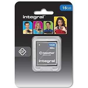 Integral INCF16GV2 CompactFlash-kaart van 16 GB, ontworpen voor fotografieliefhebbers, duurzaam en betrouwbaar, zwart