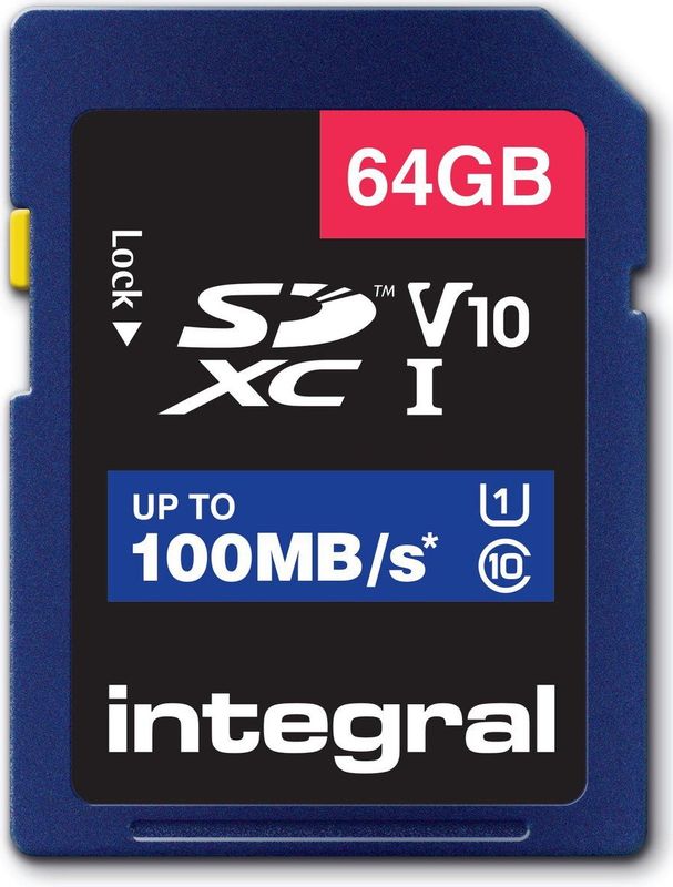 Integral INSDX64G-100V10 flashgeheugen 64 GB SD UHS-I