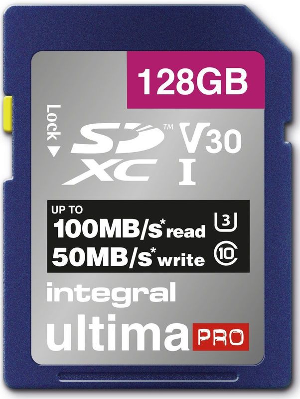 Geheugenkaart Integral SDXC V30 128GB