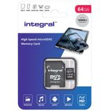 Integral MicroSDXC 64GB - V10 - 100MB/s - Inclusief SD Adapter
