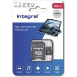 Integral MicroSDXC 64GB - V10 - 100MB/s - Inclusief SD Adapter