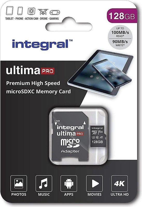 Geheugenkaart Integral microSDXC V30 128GB