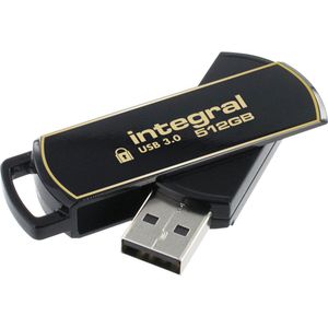 Integral Secure360 USB-stick 3.0 256 bit met versleutelde software 3.0 – functionele dubbele partitie, intelligente wachtwoordbeveiliging en 360 graden draaibare behuizing