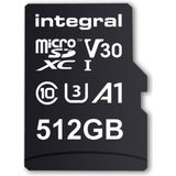 Integral Micro SD Geheugenkaart 512GB - Klasse 10 - Zwart