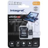 Integral Micro SD Geheugenkaart 512GB - Klasse 10 - Zwart