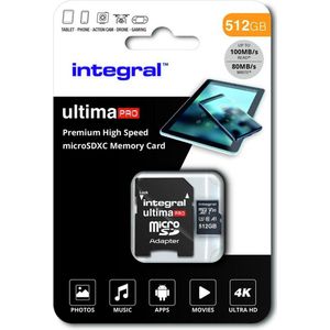 Integral Micro SD Geheugenkaart 512GB - Klasse 10 - Zwart