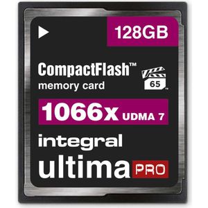 Integral 128 GB compacte flash kaart UDMA-7 1066x Speed VPG-65 160 MB/s lezen en 135 MB/s schrijven professionele High Speed geheugenkaart