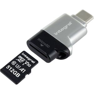 Integral Micro SD USB3.0/USB-C Type-C OTG-geheugenkaartlezer Adapter - Super snelle overdrachtssnelheden, Plug & Play en compatibel met microSDXC/microSDHC UHS-I U1 & U3