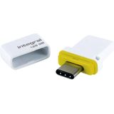 Integral INFD128GBFUSDUAL3.0-C USB flash drive 128 GB USB Type-A / USB Type-C 3.2 Gen 1 (3.1 Gen 1) Wit, Geel