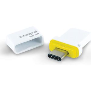 Integral INFD128GBFUSDUAL3.0-C USB flash drive 128 GB USB Type-A / USB Type-C 3.2 Gen 1 (3.1 Gen 1) Wit, Geel