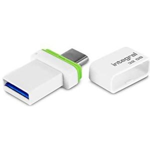 Integral - USB-stick 32 GB - USB 3.1 & Type-C Fusion Dual aansluiting voor gegevensback-up tussen smartphones, pc, Macs, tablets USB C