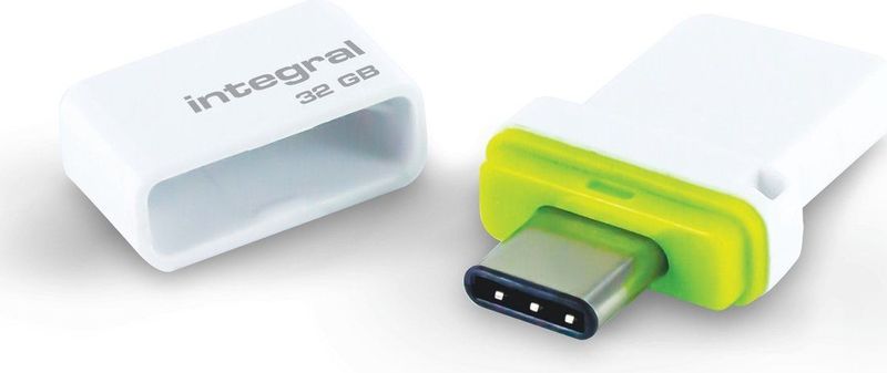 Integral INFD32GBFUSDUAL3.0-C USB flash drive 32 GB USB Type-A / USB Type-C 3.2 Gen 1 (3.1 Gen 1) Wit, Groen