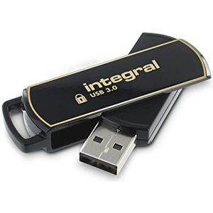 Integral Secure360 256-bits USB-stick met versleutelde software 3.0, functionele dubbele partities, intelligente wachtwoordbeveiliging en 360 graden draaibare behuizing