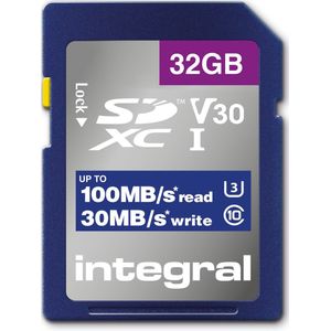 Integral - SDHC-kaart - 32 GB - U3 - V30 - Geheugenkaart