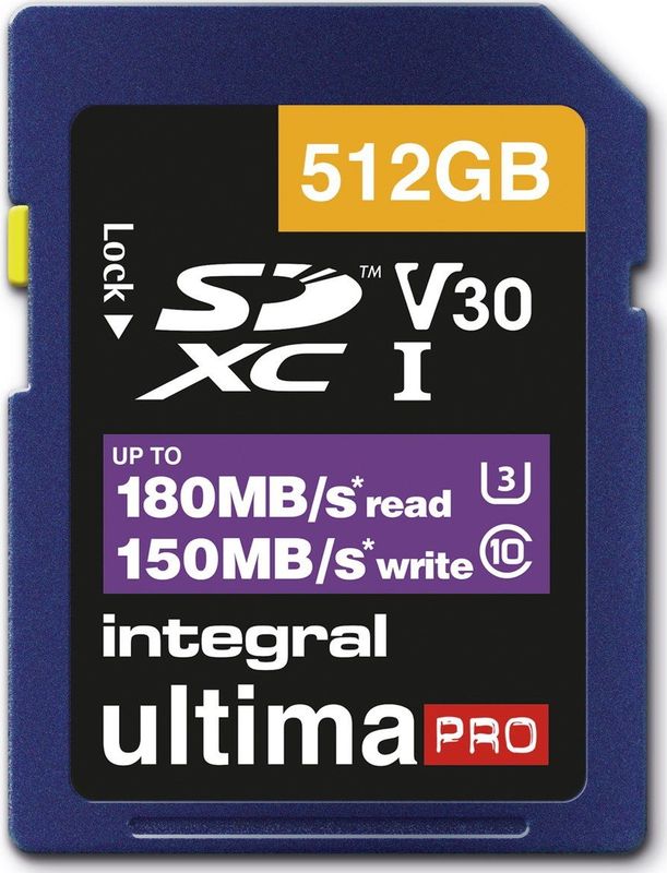 Integral SDXC Geheugenkaart 512GB - High Speed - 180MB/s