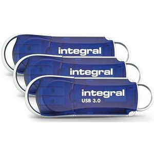 Integral 32GB USB3.0 DRIVE COURIER BLUE UP TO R-120 W-30 MBS - 3 PACK USB flash drive USB Type-A 3.2 Gen 1 (3.1 Gen 1) Blauw, Zilver
