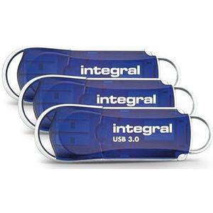 Integral USB-stick 32 GB USB 2.0 Courier Blue tot 100 MB geheugen 3 pakket