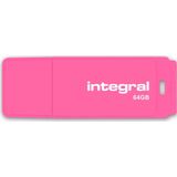 Integral 64GB TRIPLE USB2.0 DRIVE NEON PINK BLUE YELLOW USB flash drive USB Type-A 2.0 Roze, Blauw, Geel