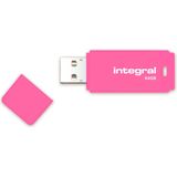 Integral 64GB TRIPLE USB2.0 DRIVE NEON PINK BLUE YELLOW USB flash drive USB Type-A 2.0 Roze, Blauw, Geel