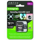 Integral Micro SD Beveiligingskaart 128 GB voor Dash-Cams, Home Cams, CCTV, Body Cams en Drones. Verlengde levensduur en betrouwbare opname, keer op keer met High Endurance