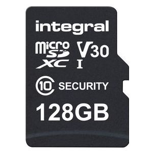 Integral - 128 GB Micro SD-Beveiligingskaart - Voor Dashcams, Thuiscamera's, Videobewaking - Duurzaam