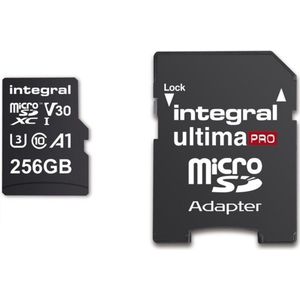 Integral INMSDX256G10-SEC (microSDXC, 256 GB, U3, UHS-I), Geheugenkaart, Zwart