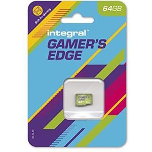 Integral 64 GB Gamer's Edge micro-SD-kaart voor Nintendo Switch, opladen en opslaan van games, snelle opslag van DLC-games en back-up van gegevens, ontworpen voor Nintendo Switch