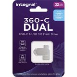 Integral - USB Stick - 32 GB - USB A en USB C - Metaal