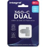 Integral - USB Stick - 64 GB - USB A en USB C - Metaal
