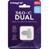 Integral - USB Stick - 64 GB - USB A en USB C - Metaal
