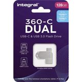 Integral - USB Stick - 128 GB - USB A en USB C - Metaal