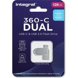 Integral - USB Stick - 128 GB - USB A en USB C - Metaal
