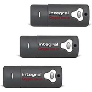 Integral 8 GB Crypto-197 256-bit 3.0 USB-stick versleuteld - USB-stick met wachtwoord beschermd - FIPS 197 gecertificeerd, bescherming tegen brute force aanvallen - robuust, dubbellaags, waterdicht
