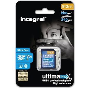 Integral 512GB UHS-II SD-Karte v90 Bis zu 280MB/s Lese- und 240MB/s Schreibgeschwindigkeit SDXC Professional High Speed Speicherkarte