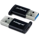 Integral - USB-C naar USB-A Adapter - 2-pack - SuperSpeed 5Gb/s