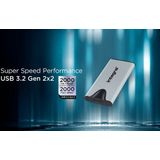 Integral SlimXpress Pro INSSD2TPORT3.2SLIMXS externe solide-state drive Thunderbolt technologie 2 TB USB Type-C USB 3.2 Gen 2x2 Zilver