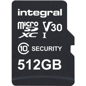 Integral - 512 GB Micro SD-beveiligingskaart - Zwart - Duurzaam - Hoge Snelheid