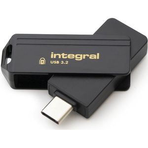 Integral - Secure 360-C - USB-stick - USB-C-aansluiting - 256-bit AES-codering