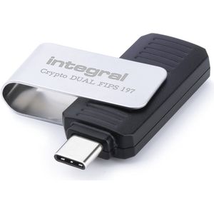 Integral - Crypto-C Dual - USB-stick - 256 GB - Gecodeerd - USB 3.2 - FIPS 197 gecertificeerd