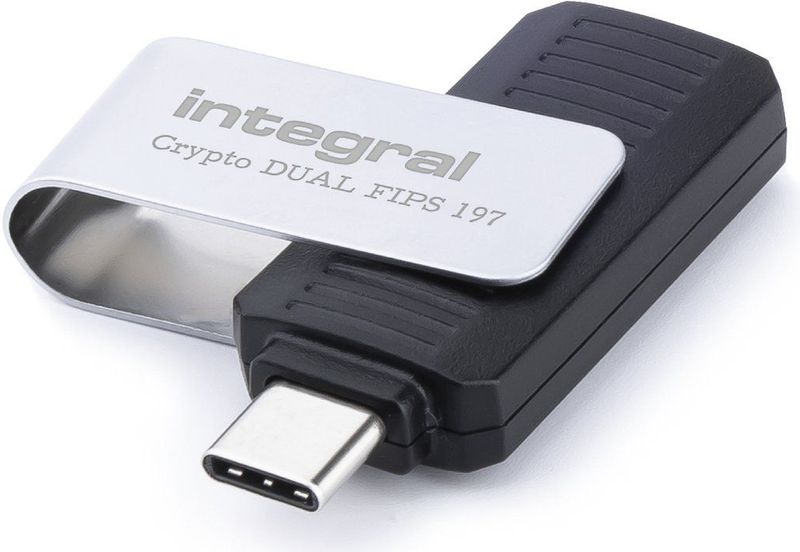 Integral - Crypto-C Dual - USB-stick - 256 GB - Gecodeerd - USB 3.2 - FIPS 197 gecertificeerd