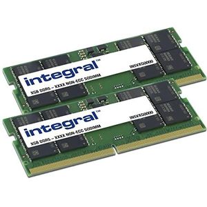 Integral 16GB (2x8GB) LAPTOP RAM MODULE KIT DDR5 4800MHZ PC5-38400 UNBUFFERED NON-ECC SODIMM 1.1V 1GX16 CL40 geheugenmodule