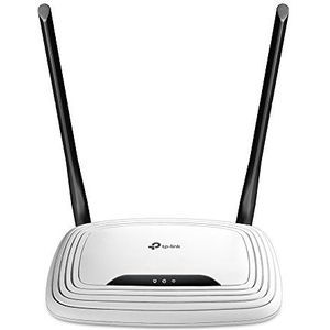 TP-Link N300 wifi-router wifi-snelheid tot 300 Mbps, 2,4 GHz-band wifi, 5 poorten (4 ethernetpoorten), 2 externe antennes, ouderlijk toezicht, QoS, TL-WR841N, wit