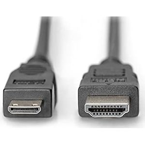 DIGITUS HDMI High Speed aansluitkabel, Type-C - Type A - 2,0m - Ultra HD 4k/30Hz - compatibel met TV/projector/monitor - vergulde contacten - zwart