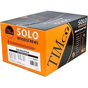 TIMco SOLOMP Mixed Pack gepolijst Solo houtschroef - geel (doos van 1400)