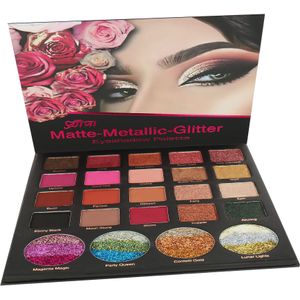 Saffron Matte -Metallic-Glitter Oogschaduw Palette