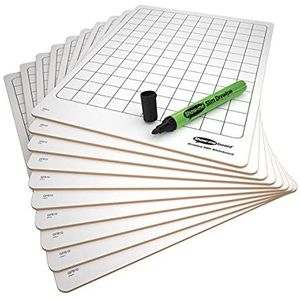 10 stuks stevige droog afwisbare A4 geruite planken